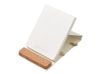 Блокнот с подставкой для телефона из пробки "Milky S", молочно-белый