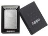 Зажигалка ZIPPO с покрытием Herringbone Sweep, латунь/сталь, серебристая, матовая, 38x13x57 мм