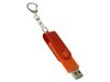 USB-флешка на 16 Гб 2 в 1 поворотный механизм, c дополнительным разъемом Type-C с одноцветным металлическим клипом, оранжевый