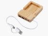 USB хаб «Memo», 2*USB, 2*Type C, бамбук