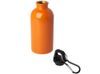 Одностенная бутылка для воды с карабином Oregon, изготовленная из нержавеющей стали, сертифицированной по стандарту RCS, объемом 400 мл - Оранжевый