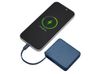 Внешний аккумулятор со встроенным кабелем USB-C «Дэнси», 5000 мАч, темно-синий