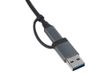 USB-хаб «Link» с коннектором 2-в-1 USB-C и USB-A, 2.0/3.0, серый