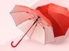Зонт-трость "Silver Color" полуавтомат, красный/серебристый