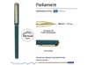 Ручка пластиковая шариковая "Parliament", 0,7 мм, синие чернила, зеленый/золотистый