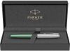 Ручка-роллер Parker Sonnet Essentials Green SB Steel CT, цвет чернил black, перо: F, в подарочной упаковке.