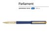 Ручка пластиковая шариковая "Parliament", 0,7 мм, синие чернила, темно-синий/золотистый