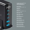 Зарядная станция 3xUSB Type-C, 2xUSB, PD, QC, 140Вт, черный, Deppa