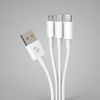 Дата-кабель 3 в 1: micro USB, USB-C, Ligthning, 1.2м, белый, Deppa