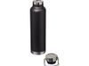 Бутылка для воды с вакуумной изоляцией Thor объемом 650 мл из переработанной нержавеющей стали, сертифицированной по стандарту RCS - сплошной черный