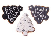 Набор новогодних имбирных печений в форме елочки