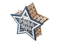 Шкатулка из фанеры в виде звезды "Asteris", сине-серебристый