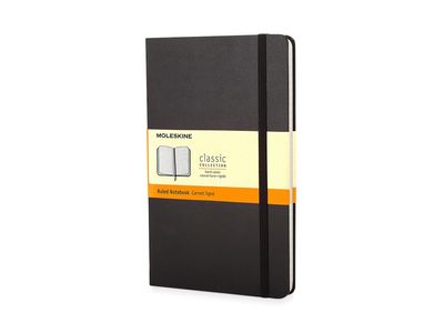 Записная книжка Moleskine Classic (в линейку) в твердой обложке, Pocket (9x14см), черный