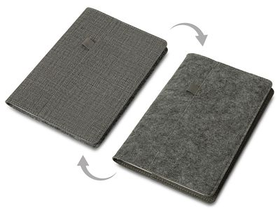 Двустороннее портфолио из рпет-фетра и искусственной кожи "Felt", серый