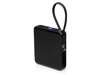 Внешний аккумулятор со встроенным кабелем USB-C «Дэнси», 5000 мАч, черный