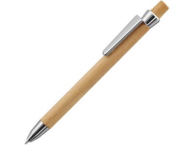 Ручка шариковая деревянная "BEECH", черный, 1 мм, светло-коричневый