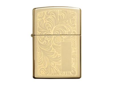 Зажигалка ZIPPO Venetian с покрытием High Polish Brass, латунь/сталь, золотистая, 38x13x57 мм