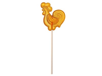 Леденец "Петушок" со вкусом апельсина, желтый, 21 гр.