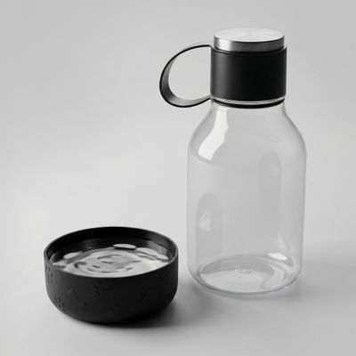Бутылка для воды 2-в-1 «Dog Bowl Bottle» со съемной миской для питомцев, 1500 мл, черный