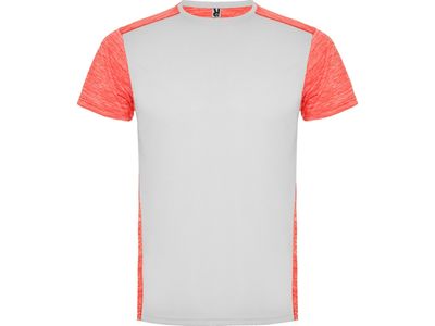 Спортивная футболка "Zolder" мужская, белый/меланжевый неоновый коралловый