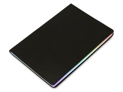 Блокнот А5 в гибкой обложке "Fellini" с голографическим срезом, черный