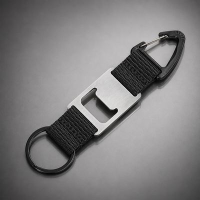 Брелок-ремувка с открывашкой и карабином "Champion", черный