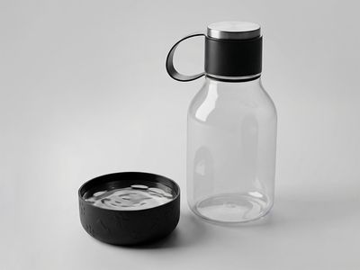Бутылка для воды 2-в-1 «Dog Bowl Bottle» со съемной миской для питомцев, 1500 мл, черный