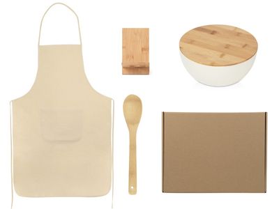 Подарочный набор с салатником, фартуком и подставкой