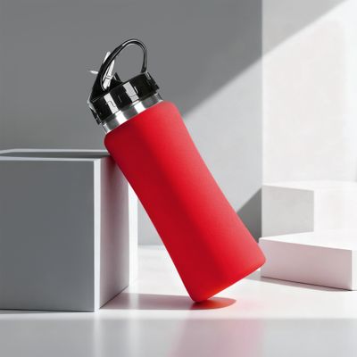 Бутылка для воды "Bottle C1", сталь, soft touch, 600 мл, красный (Р)