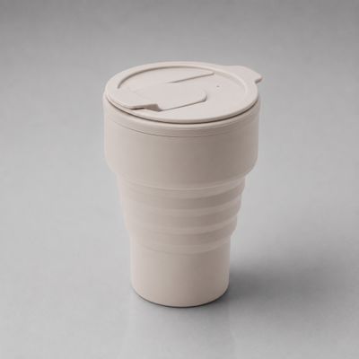 Силиконовый складной стакан "GoCup", бежевый
