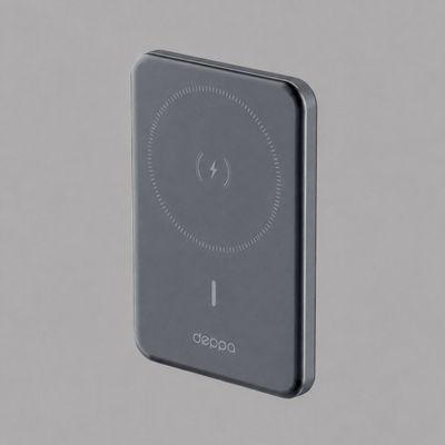 Внешний АКБ NRG MageSafe Alum 5000 мА-ч, 15Вт QI, серый, Deppa