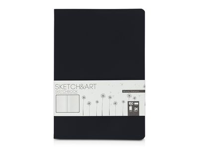 Скетчбук "Sketch & Art" в мягком переплете 147х210 мм, 24 л. белой бумаги 150 г/м2, черный
