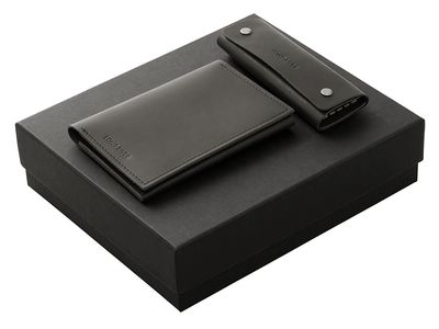 Подарочный набор Long River: обложка для паспорта, ключница, черная коробка