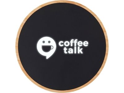 Беспроводное зарядное устройство с подсветкой лого «Reedia S3», 15 Вт, бамбук, черный