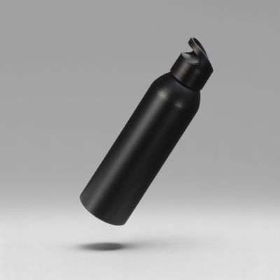 Алюминиевая бутылка для воды с ручкой "Plain Alu", 650 мл, черный