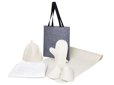 Банный набор с килтом "Healing", мужской, белый