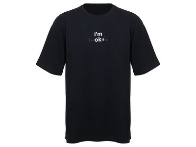 Футболка оверсайз «Vienna» унисекс , черный с нанесением Трафарет Скульптура 2 цвета