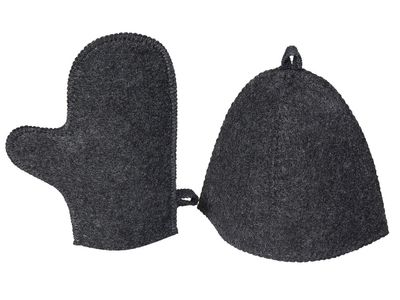 Банный набор из шапки и рукавицы "Renew", серый