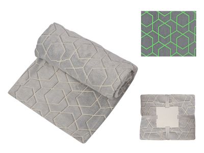 Светящийся в темноте плед Lattice серый (Р)