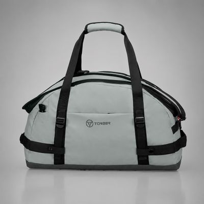 Сумка спортивная TORBER РИТМ, серый, полиэстер 900D с PU покрытием, 55 х 33 х 25 см, 45 л