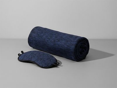 Набор для путешествия Comfort с пледом и маской, синий