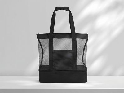 Сумка для шопинга и пляжа «Coolmesh» с изотермическим отделением внизу, черный
