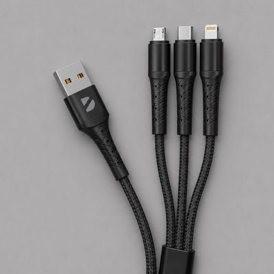 Дата-кабель&nbsp;Armor&nbsp;3&nbsp;в&nbsp;1:&nbsp;micro&nbsp;USB,&nbsp;USB-C,&nbsp;Ligthning,&nbsp;1.2м,&nbsp;черный,&nbsp;Deppa