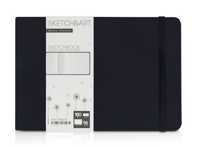 Скетчбук "Sketch & Art" в твердом переплете 213х146 мм, 96 л. белой бумаги 180 г/м2, черный