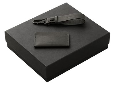 Подарочный набор Long River: картхолдер, ремешок для ключей, черная коробка
