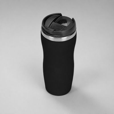 Термокружка "Mony Steel" 350 мл, soft touch, черный (Р)