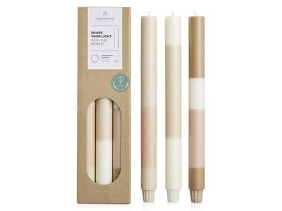 Originalhome свечи из многослойного известняка - набор из 3 штук - Белый