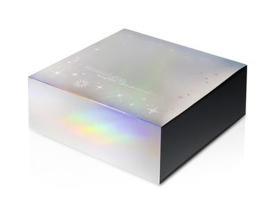 Подарочная коробка с голографическим шубером «Aurora», L, вн. размер 260х260х100 мм.