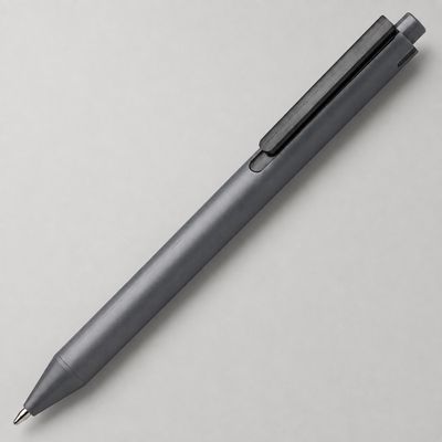 Пластиковая шариковая ручка "Эрика" из RABS, серый/черный