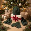 Набор подарочный Green Christmas: шапка, варежки, перчатки в коробке , зеленый